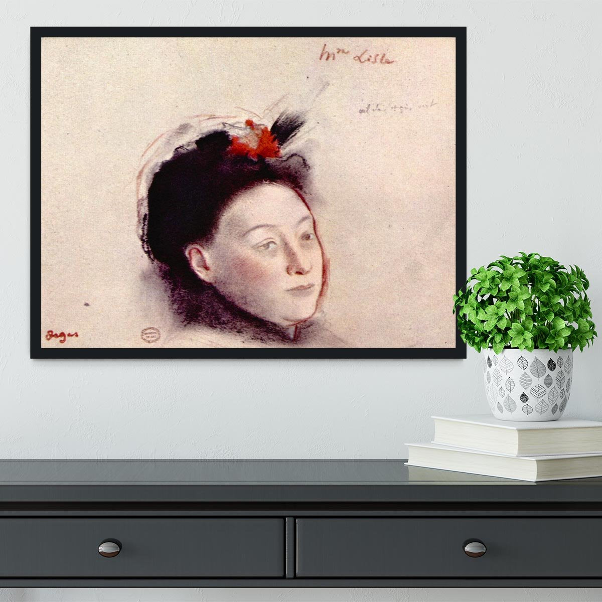 Portrait of Madame Lisle by Degas Framed Print - Canvas Art Rocks - 2