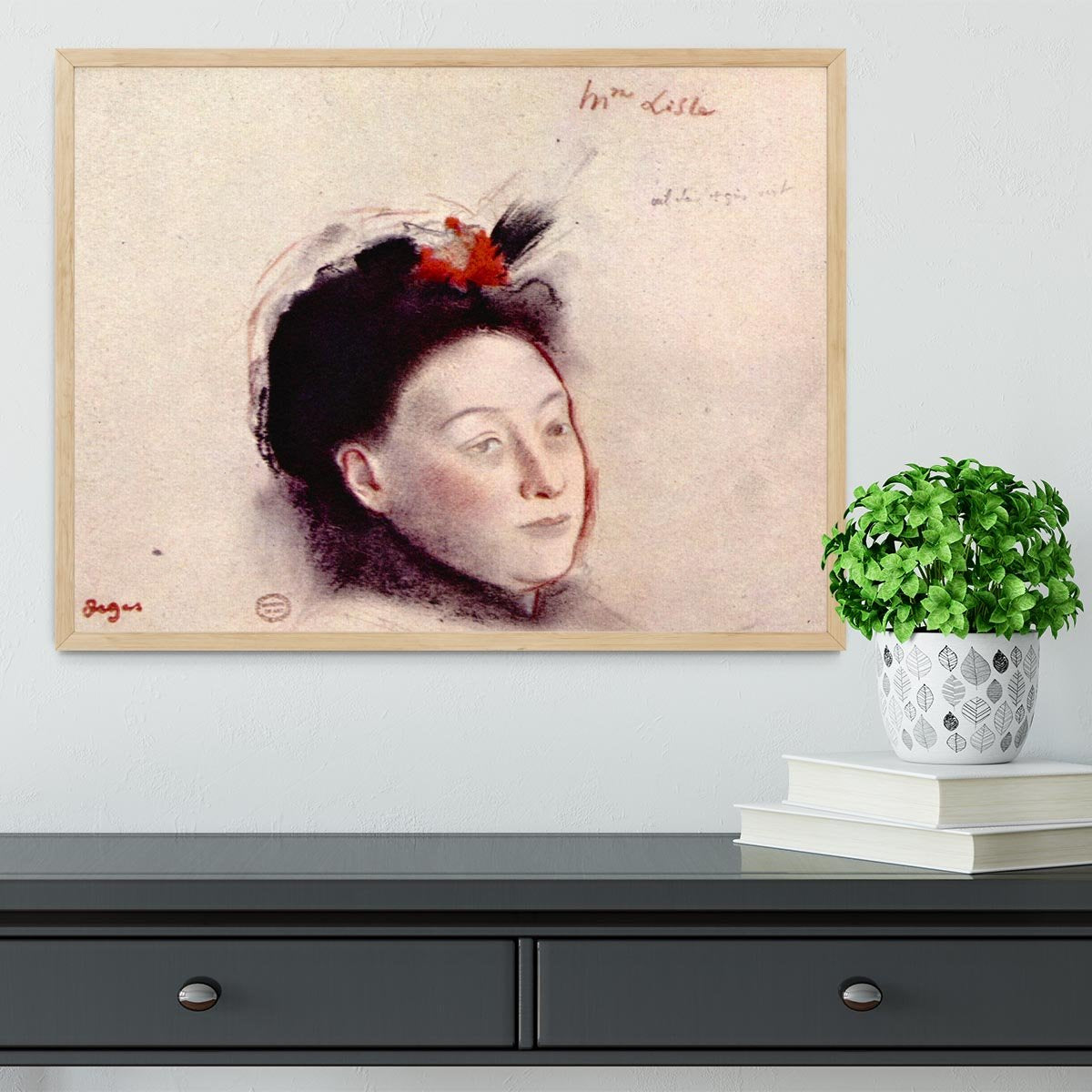 Portrait of Madame Lisle by Degas Framed Print - Canvas Art Rocks - 4