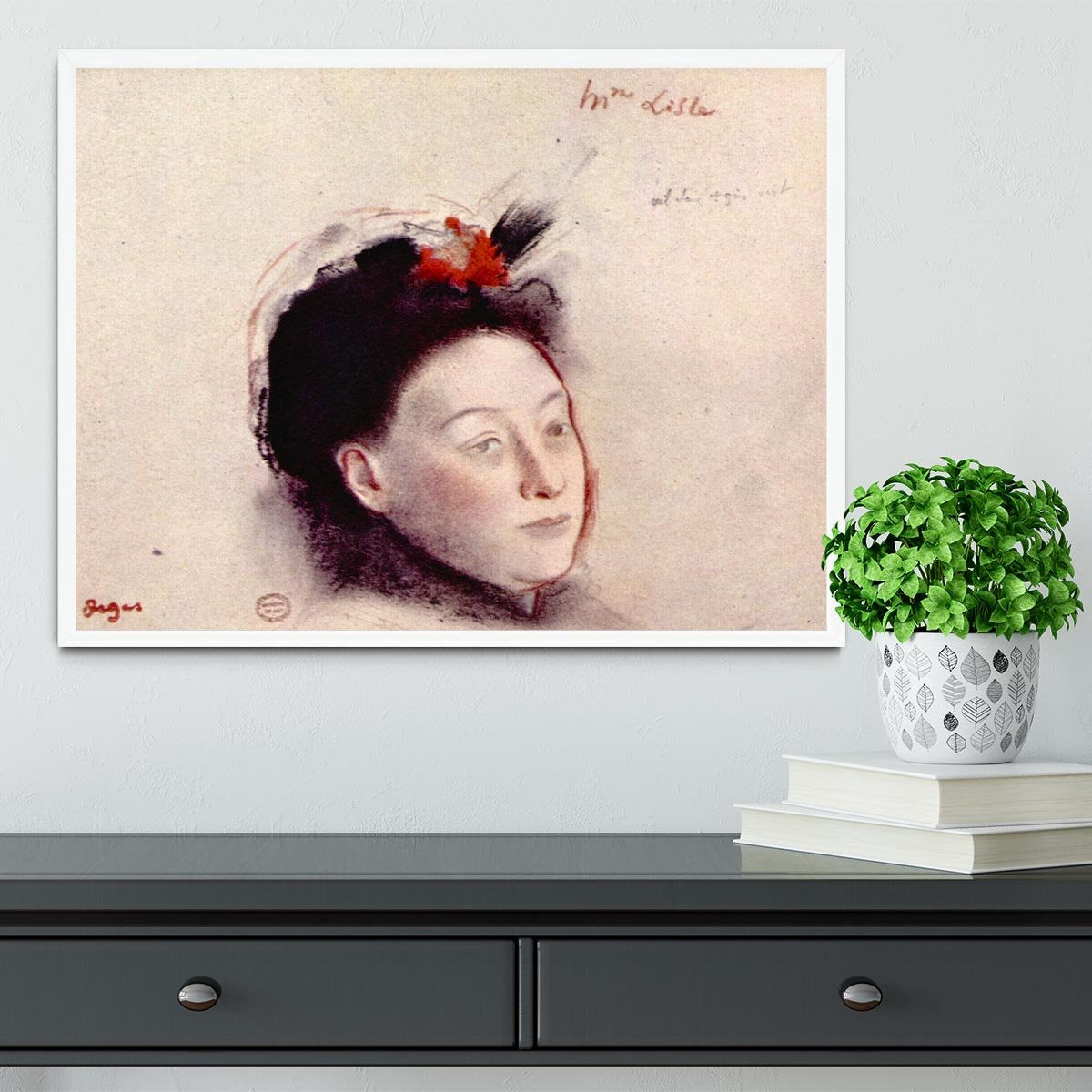 Portrait of Madame Lisle by Degas Framed Print - Canvas Art Rocks -6