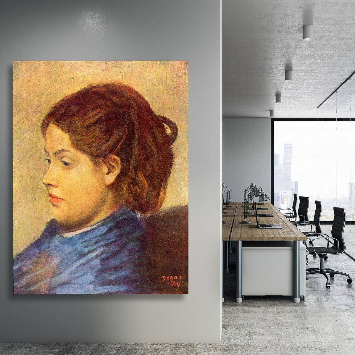 Portrait of Mademoiselle Dobigny by Degas Canvas Print or Poster