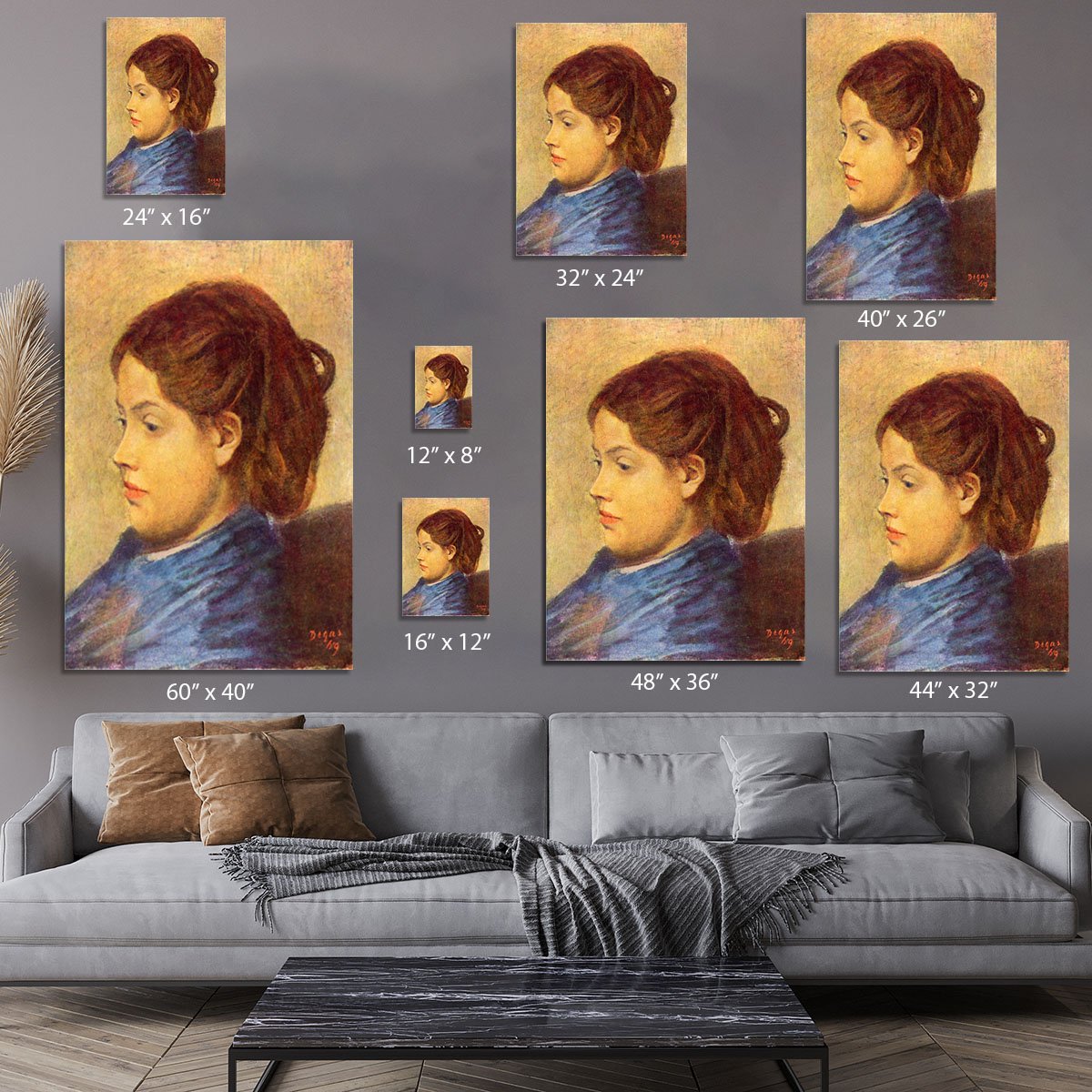 Portrait of Mademoiselle Dobigny by Degas Canvas Print or Poster