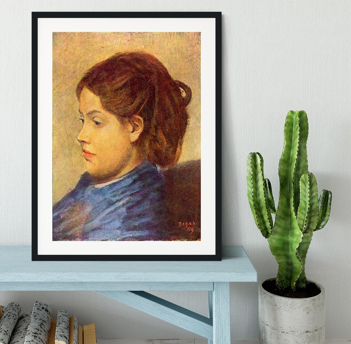 Portrait of Mademoiselle Dobigny by Degas Framed Print - Canvas Art Rocks - 1