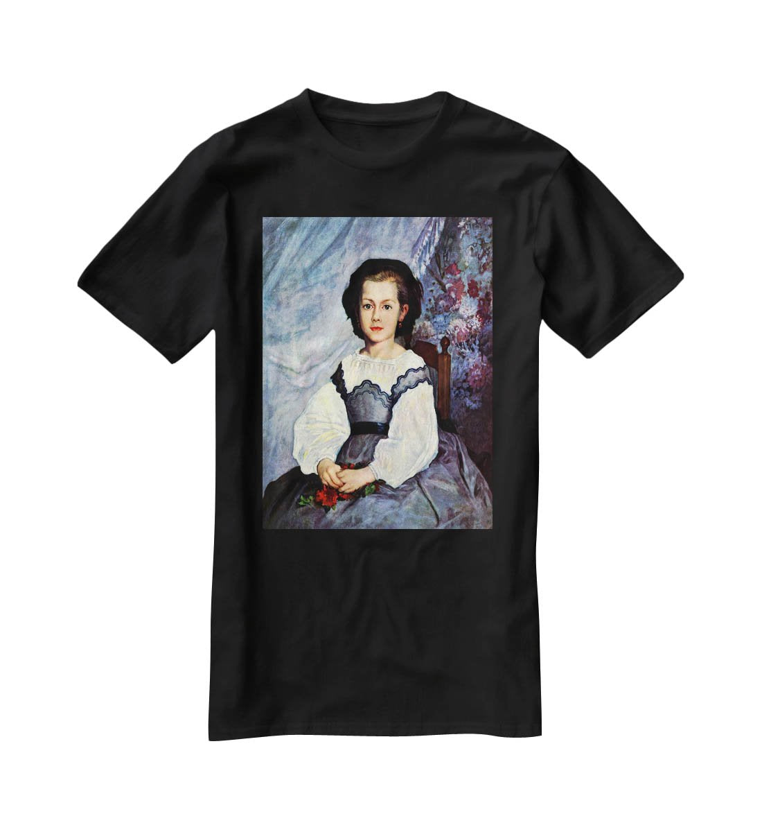 Portrait of Mademoiselle Romaine Lancaux by Renoir T-Shirt - Canvas Art Rocks - 1