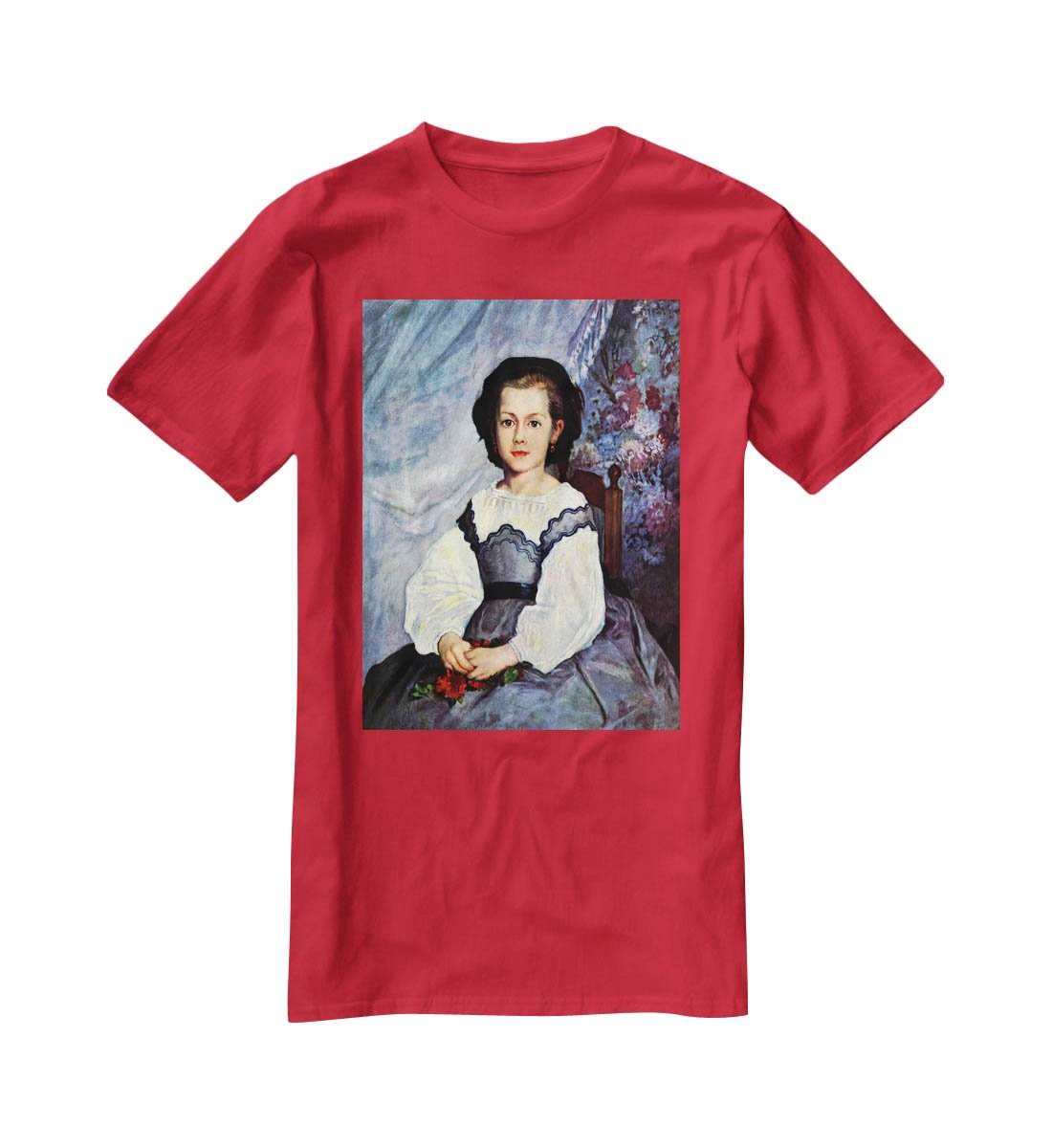 Portrait of Mademoiselle Romaine Lancaux by Renoir T-Shirt - Canvas Art Rocks - 4