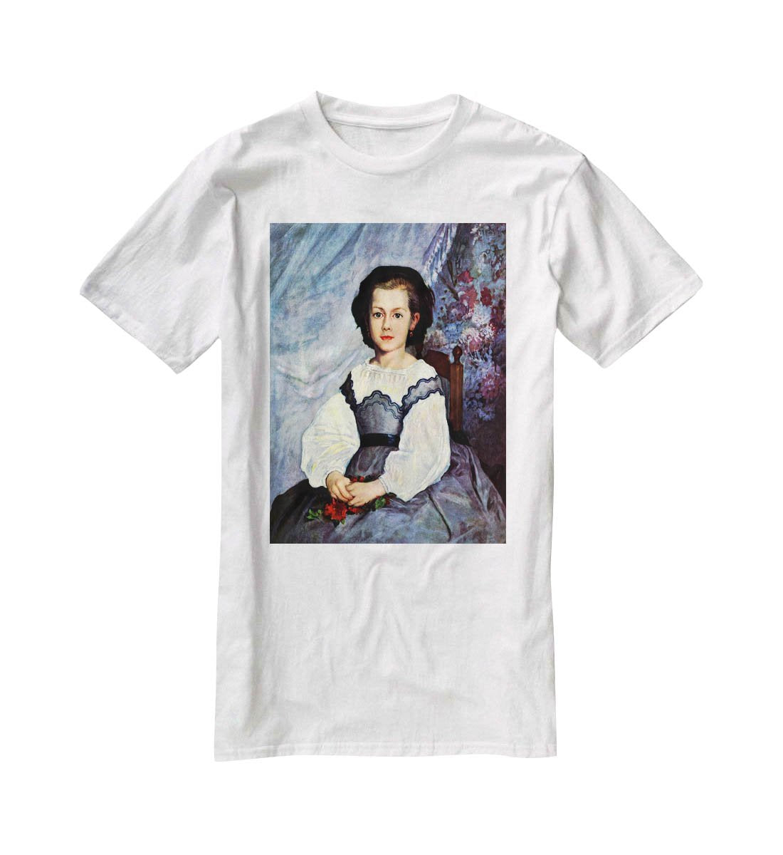 Portrait of Mademoiselle Romaine Lancaux by Renoir T-Shirt - Canvas Art Rocks - 5