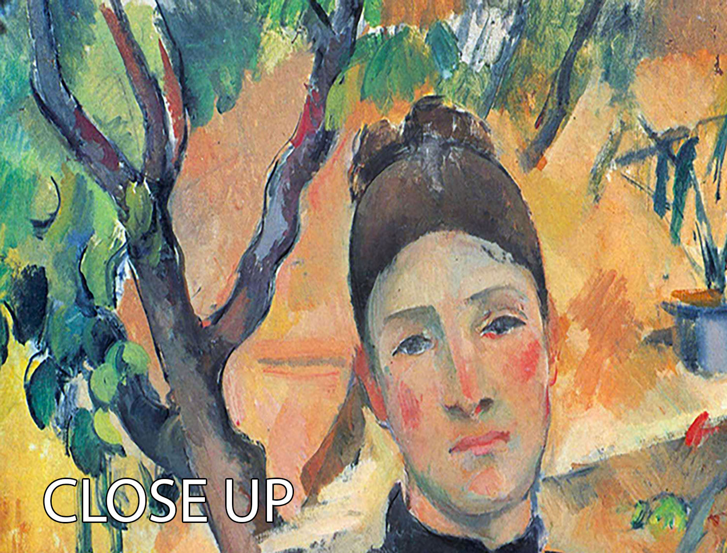 Portrait of Mme CÇzanne in the greenhouse by Cezanne 3 Split Panel Canvas Print - Canvas Art Rocks - 3