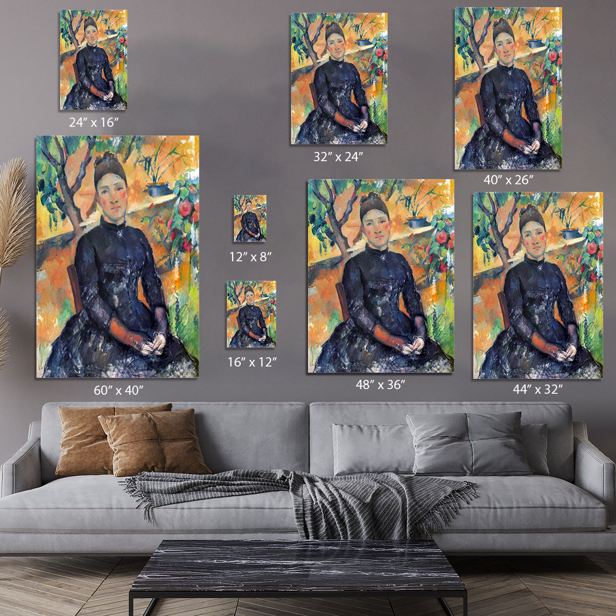 Portrait of Mme CÇzanne in the greenhouse by Cezanne Canvas Print or Poster - Canvas Art Rocks - 7