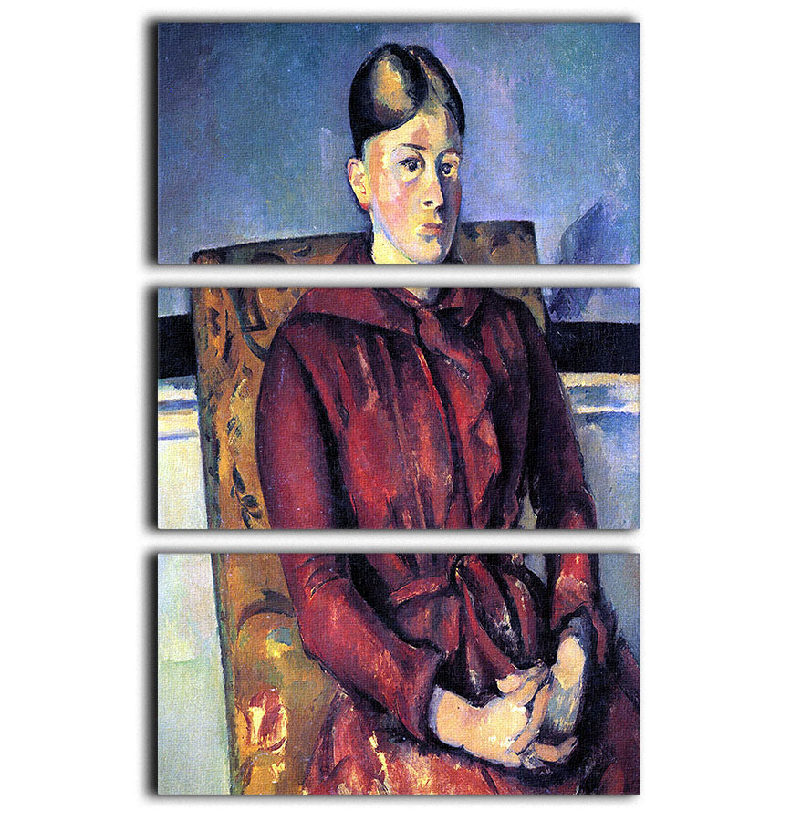Portrait of Mme CÇzanne in the yellow armchair by Cezanne 3 Split Panel Canvas Print - Canvas Art Rocks - 1