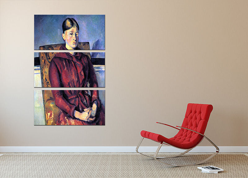 Portrait of Mme CÇzanne in the yellow armchair by Cezanne 3 Split Panel Canvas Print - Canvas Art Rocks - 2
