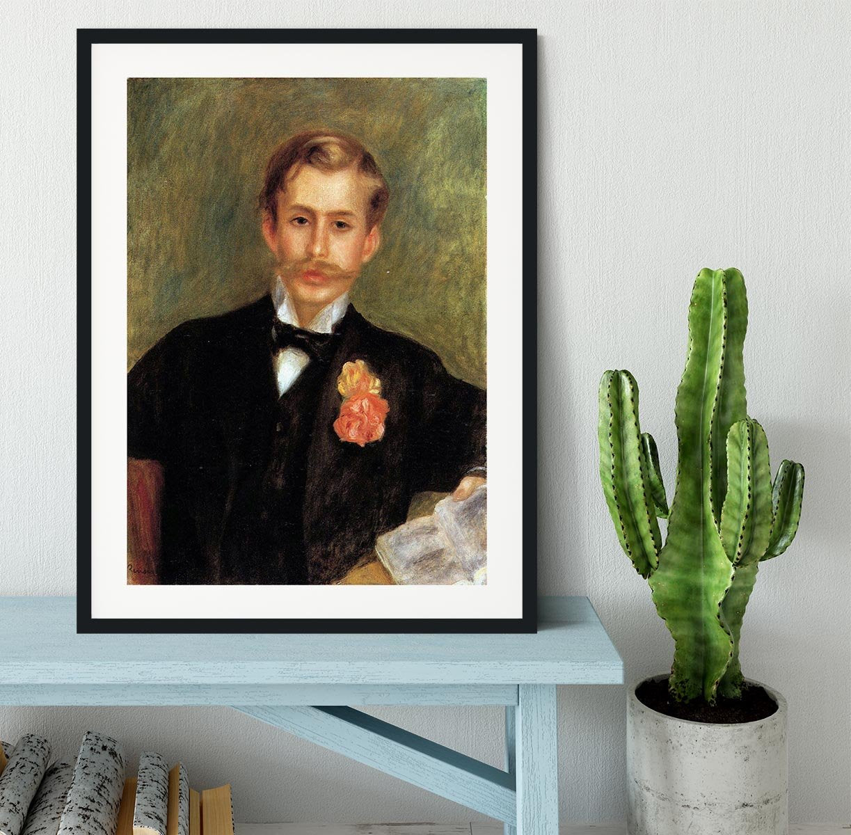 Portrait of Monsier Germaine by Renoir Framed Print - Canvas Art Rocks - 1