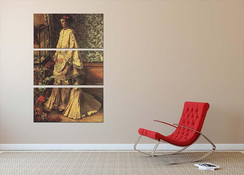 Portrait of Rapha by Renoir 3 Split Panel Canvas Print - Canvas Art Rocks - 2
