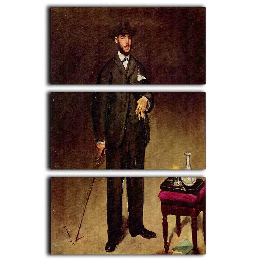 Portrait of ThCodore Duret by Manet 3 Split Panel Canvas Print - Canvas Art Rocks - 1