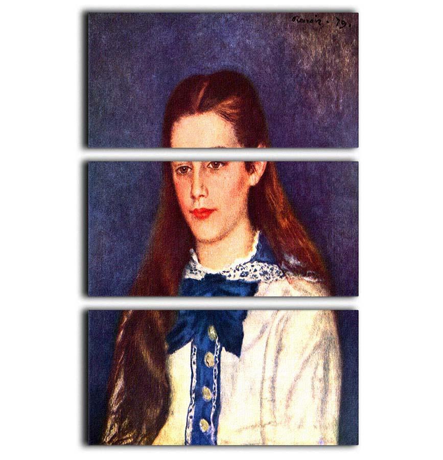 Portrait of Therese Berard by Renoir 3 Split Panel Canvas Print - Canvas Art Rocks - 1