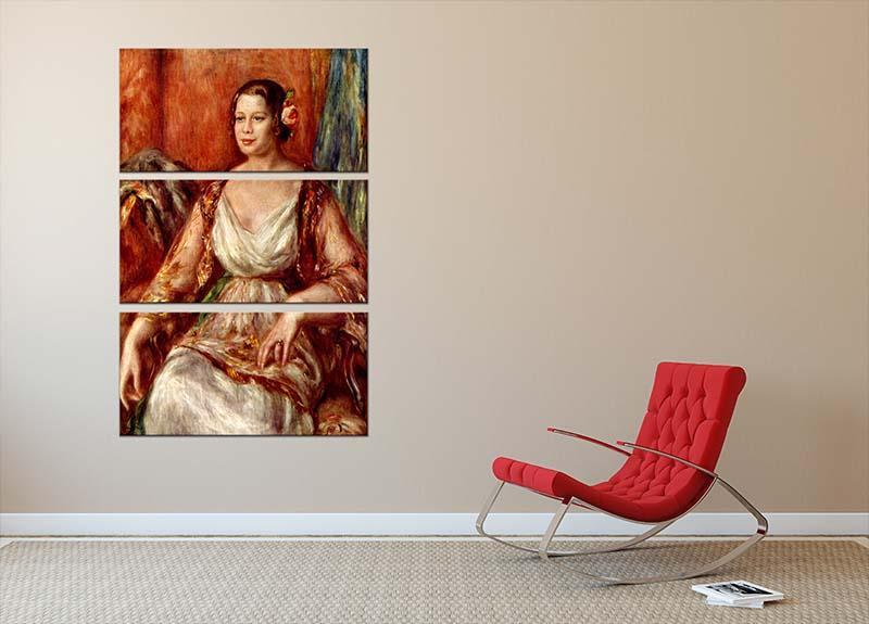 Portrait of Tilla Durieux by Renoir 3 Split Panel Canvas Print - Canvas Art Rocks - 2
