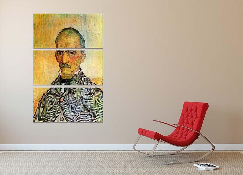 Portrait of Trabuc an Attendant at Saint-Paul Hospital by Van Gogh 3 Split Panel Canvas Print - Canvas Art Rocks - 2