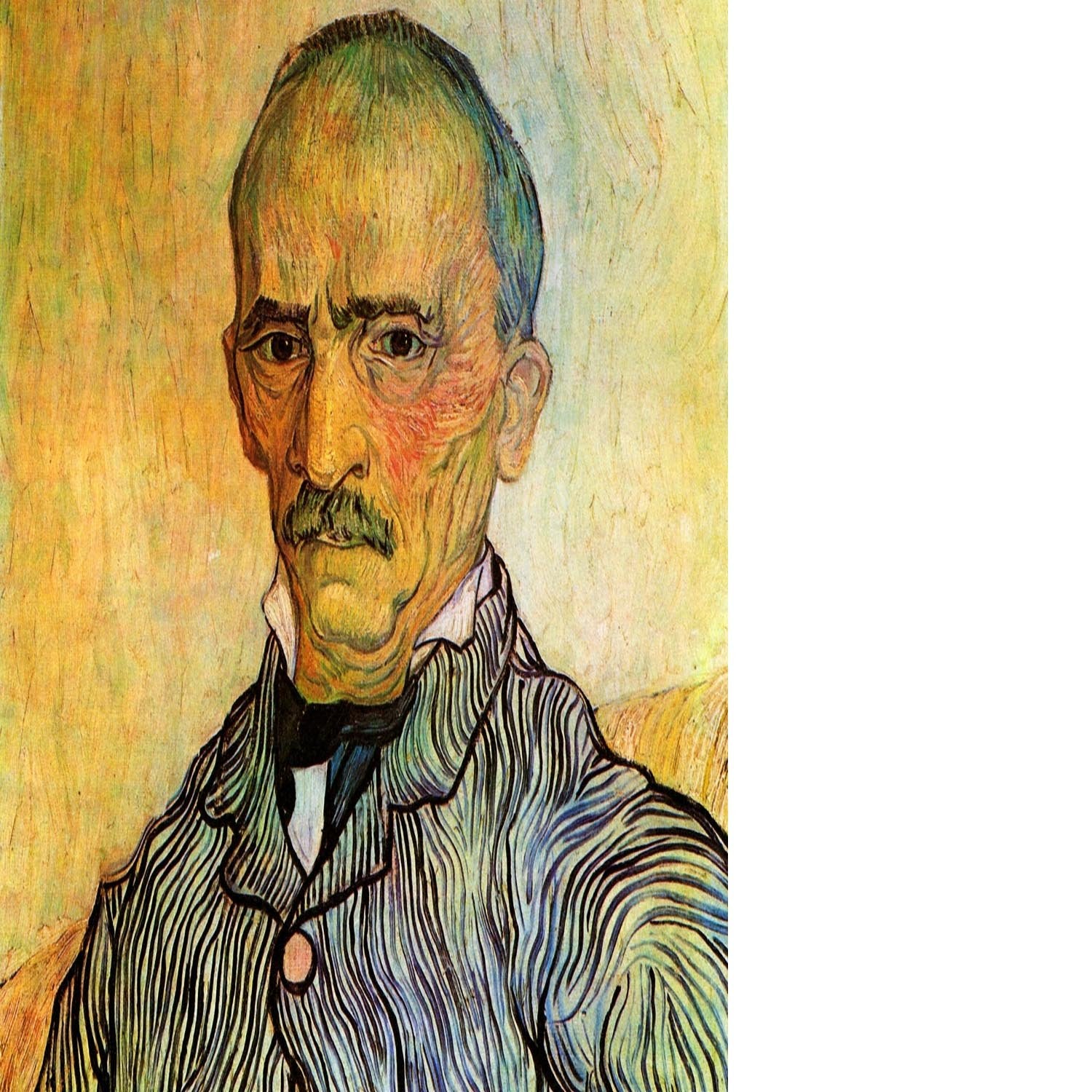 Portrait of Trabuc an Attendant at Saint-Paul Hospital by Van Gogh Floating Framed Canvas