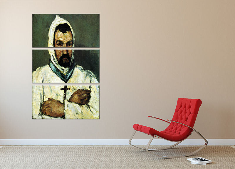 Portrait of Uncle Dominique as a monk by Cezanne 3 Split Panel Canvas Print - Canvas Art Rocks - 2