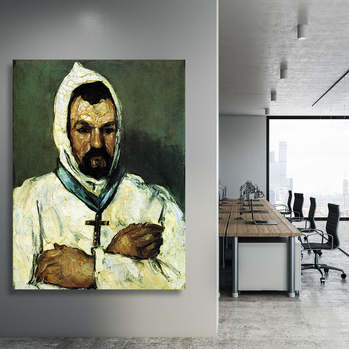 Portrait of Uncle Dominique as a monk by Cezanne Canvas Print or Poster - Canvas Art Rocks - 3