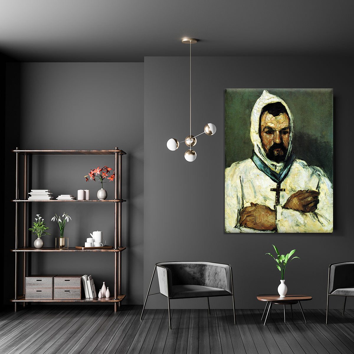 Portrait of Uncle Dominique as a monk by Cezanne Canvas Print or Poster - Canvas Art Rocks - 5
