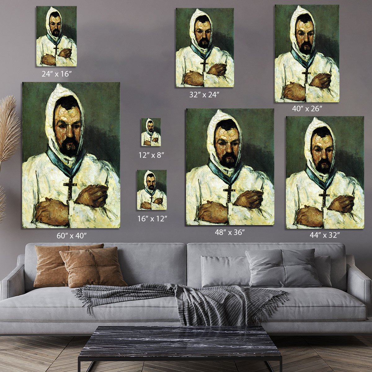 Portrait of Uncle Dominique as a monk by Cezanne Canvas Print or Poster - Canvas Art Rocks - 7