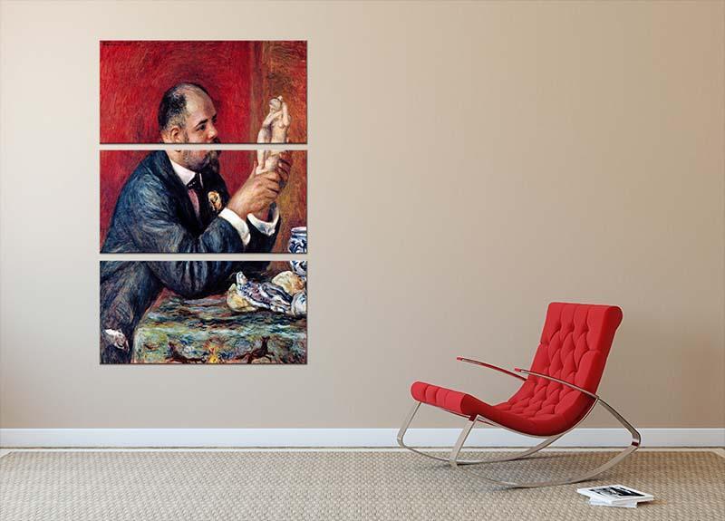 Portrait of Vollard by Renoir 3 Split Panel Canvas Print - Canvas Art Rocks - 2