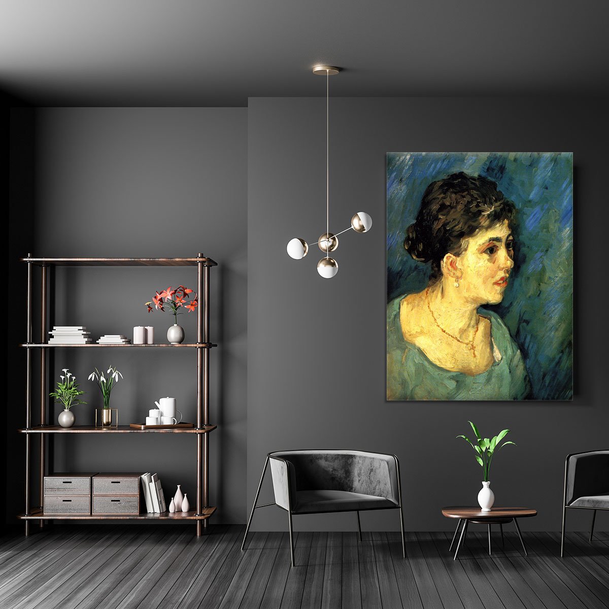 Portrait of Woman in Blue by Van Gogh Canvas Print or Poster