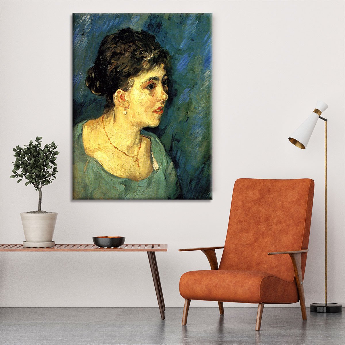 Portrait of Woman in Blue by Van Gogh Canvas Print or Poster
