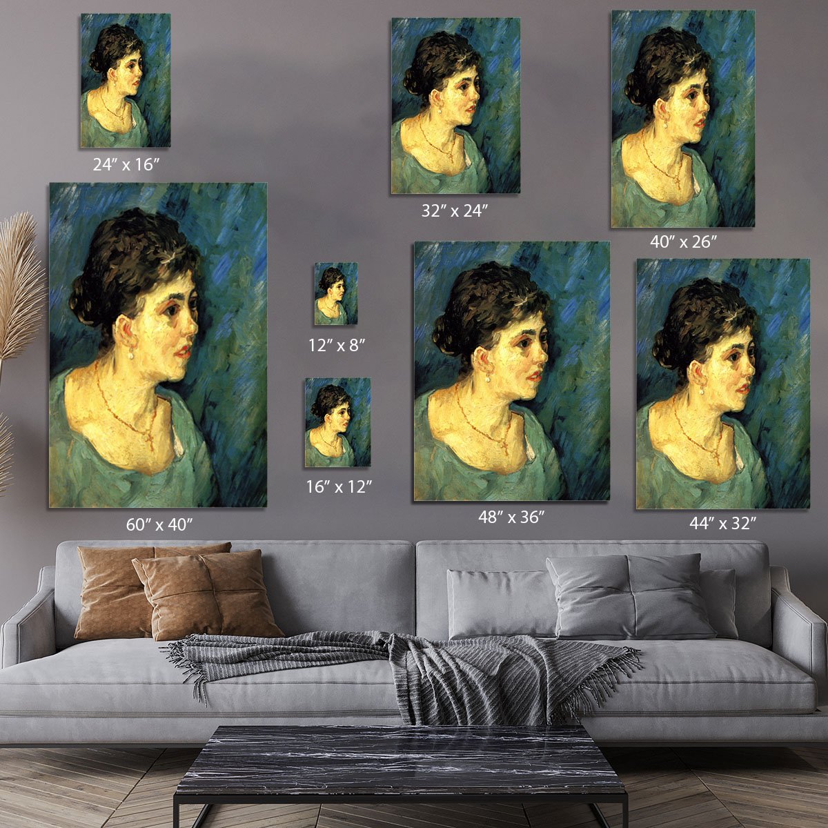 Portrait of Woman in Blue by Van Gogh Canvas Print or Poster