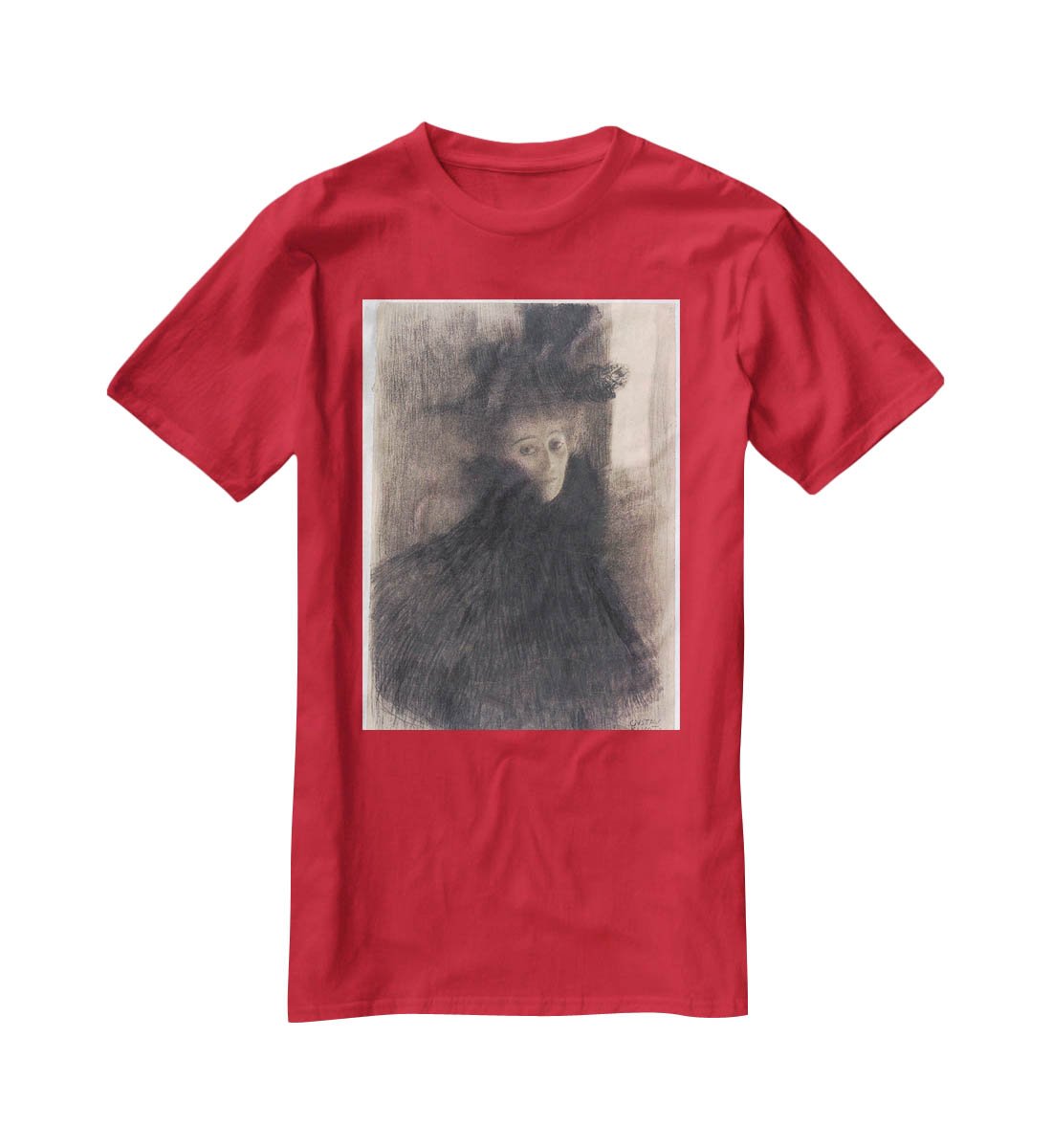 Portrait of a Lady with Cape and Hat by Klimt T-Shirt - Canvas Art Rocks - 4