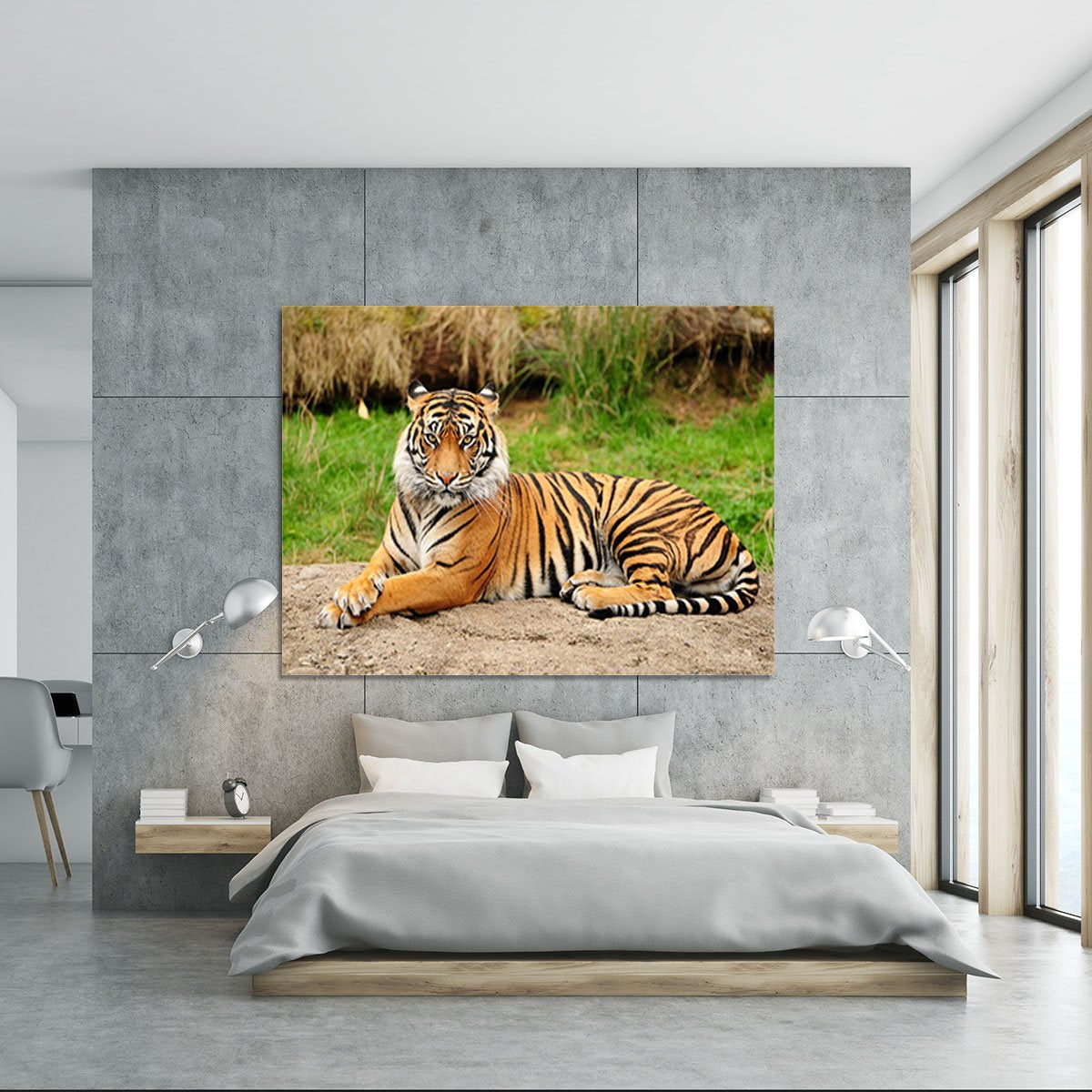 Portrait of a Royal Bengal tiger alert Canvas Print or Poster