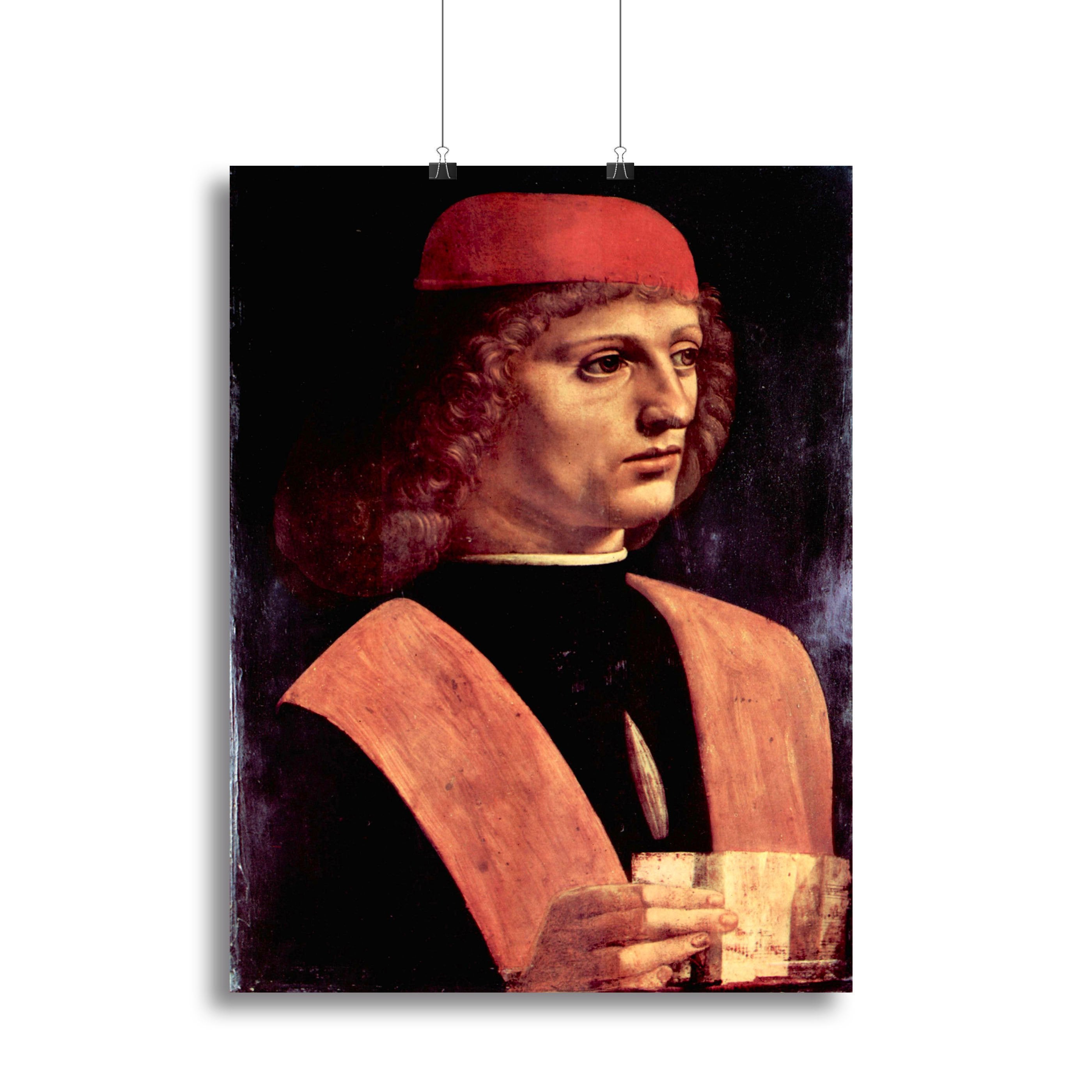 Portrait of a musician by Da Vinci Canvas Print or Poster