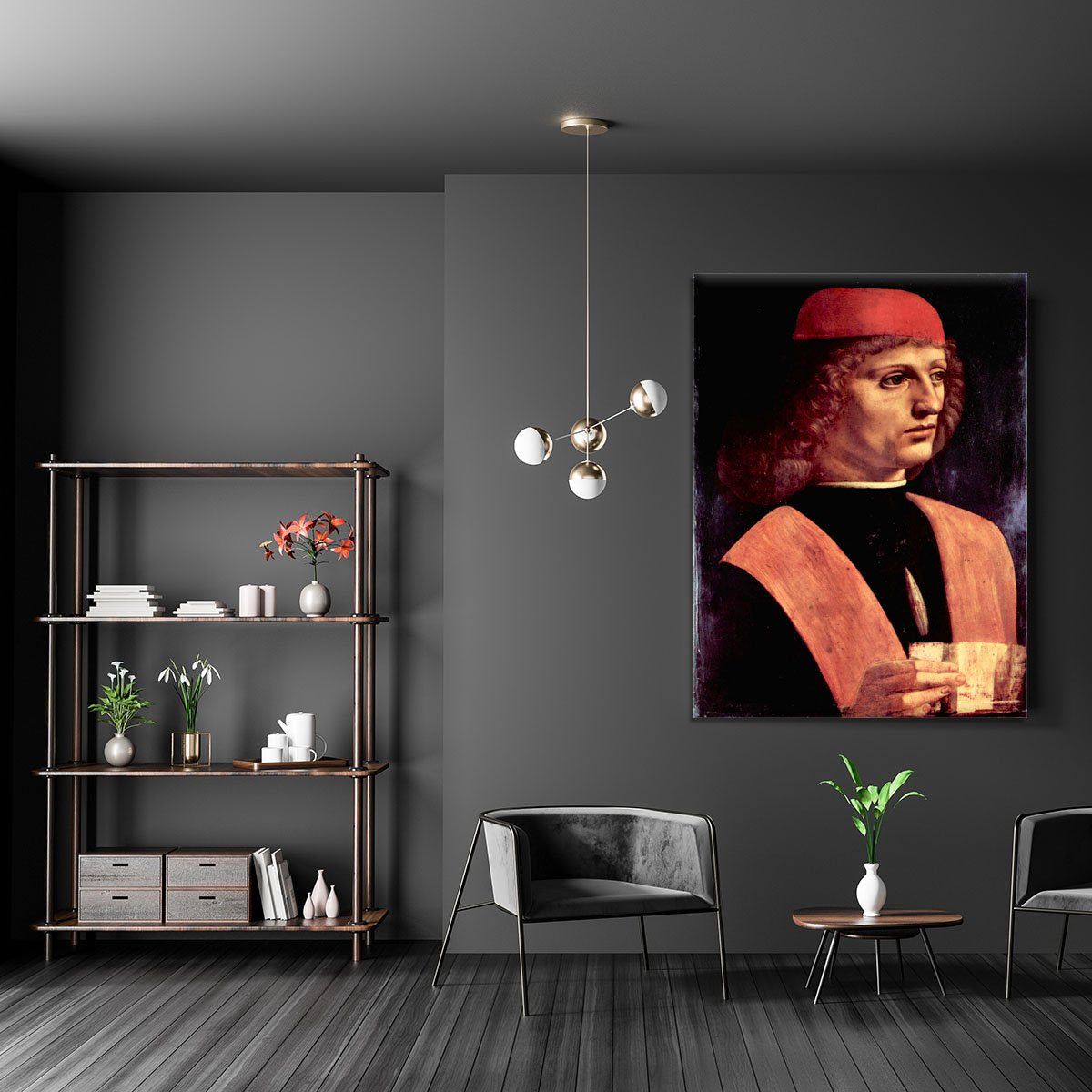 Portrait of a musician by Da Vinci Canvas Print or Poster