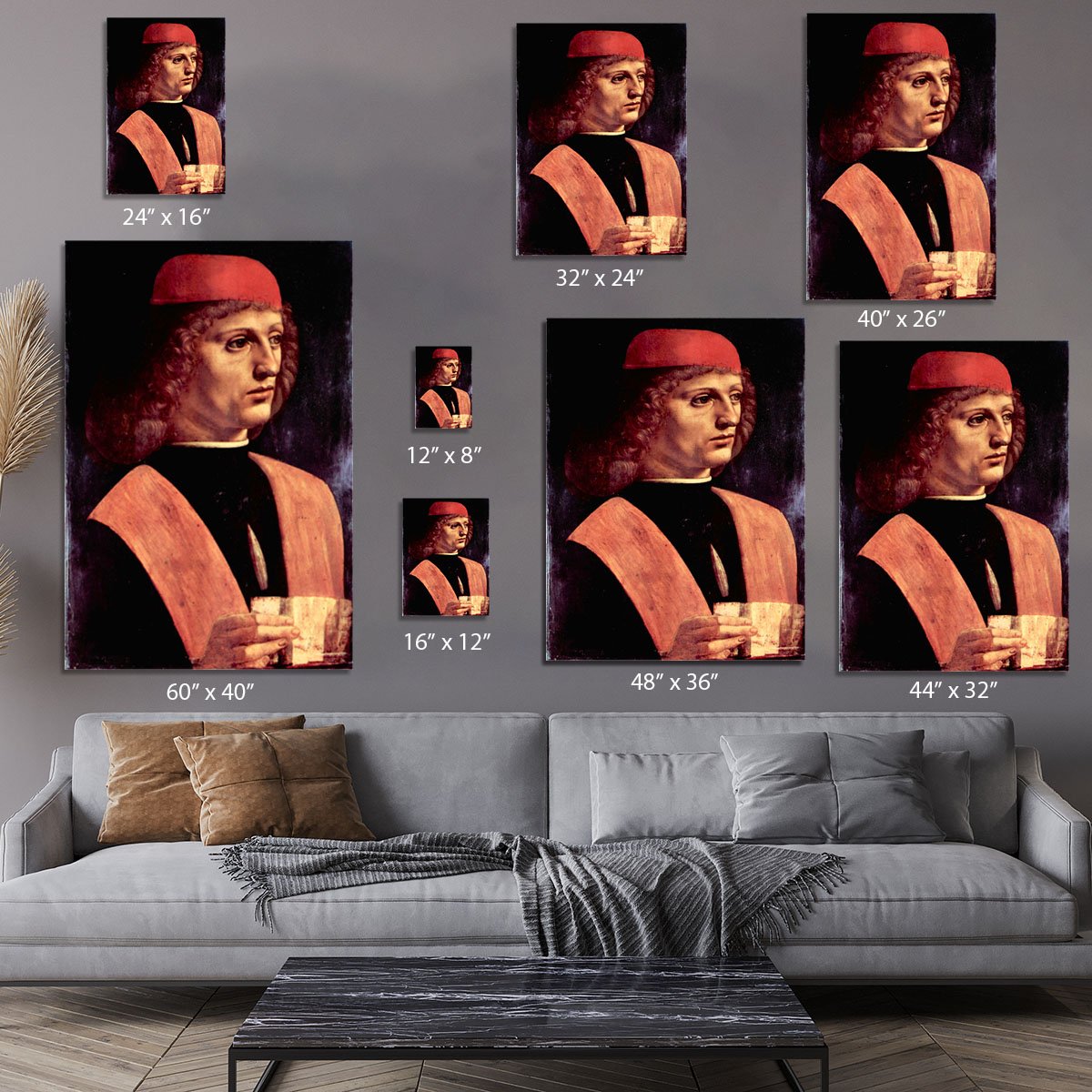 Portrait of a musician by Da Vinci Canvas Print or Poster