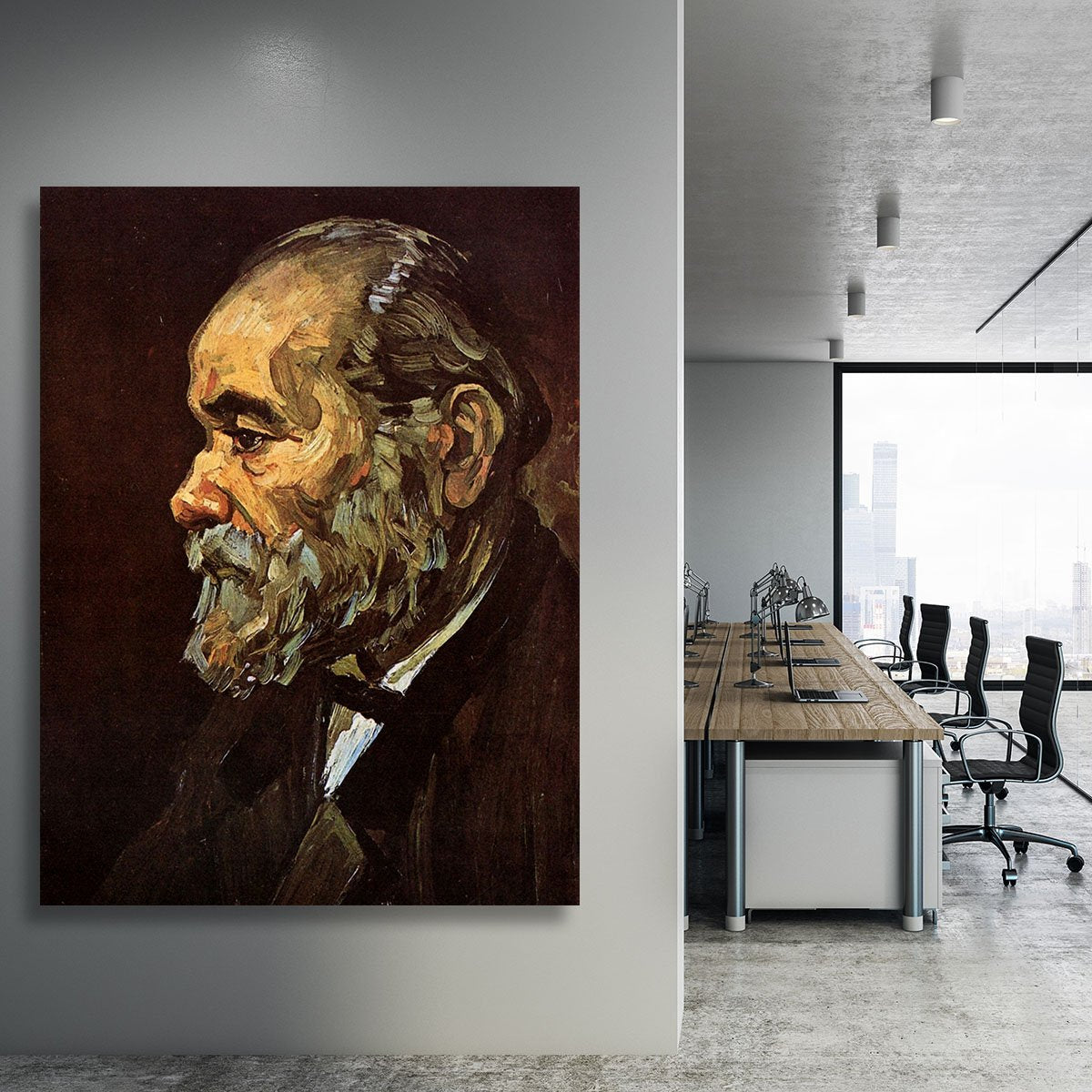 Portrait of an Old Man with Beard by Van Gogh Canvas Print or Poster