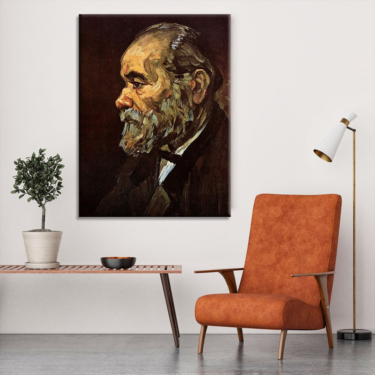 Portrait of an Old Man with Beard by Van Gogh Canvas Print or Poster