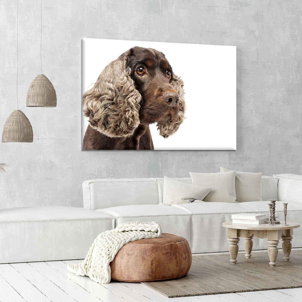 Portrait of an adorable English Cocker Spaniel Canvas Print or Poster
