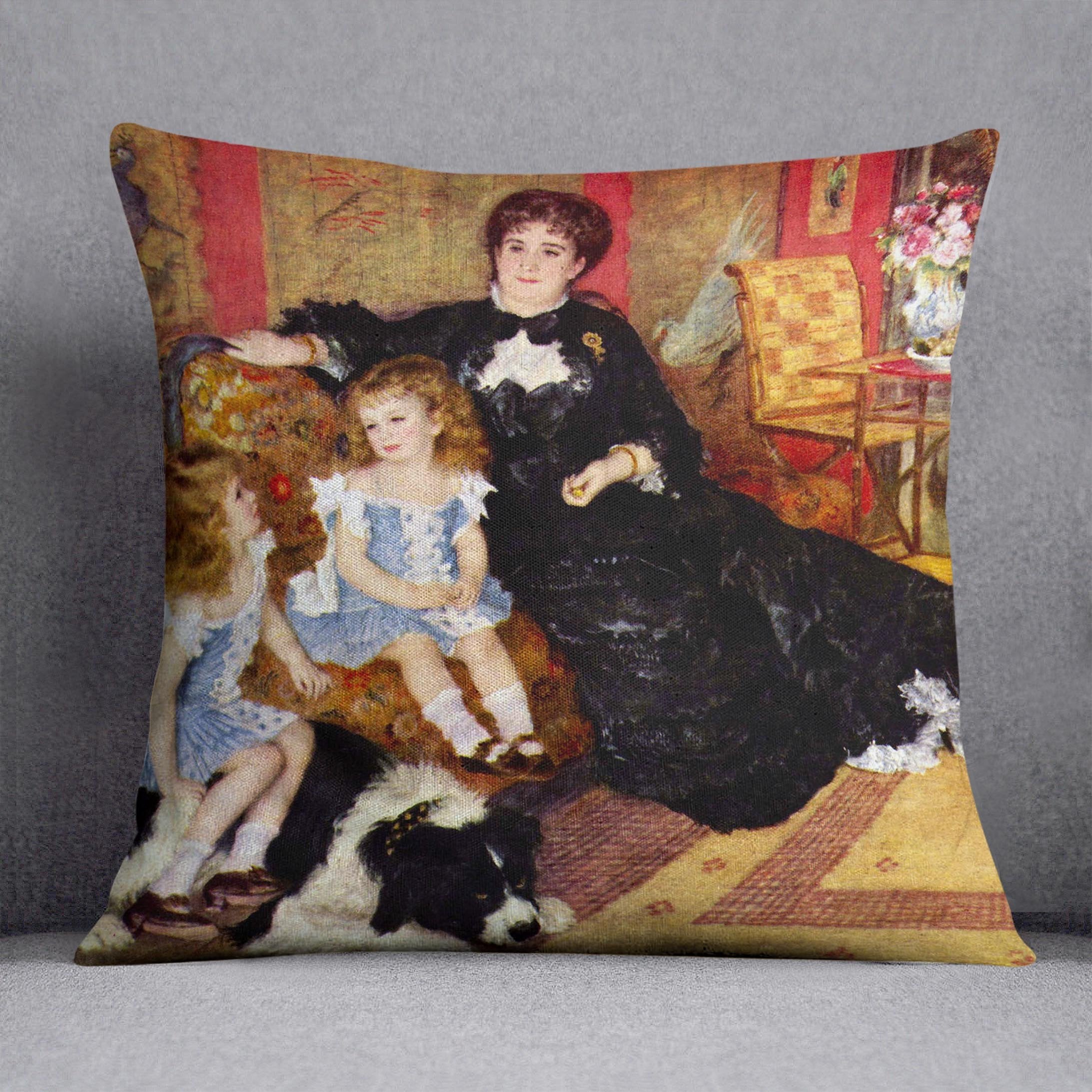 Portrait of the Mrs Charpentier and her children by Renoir Throw Pillow