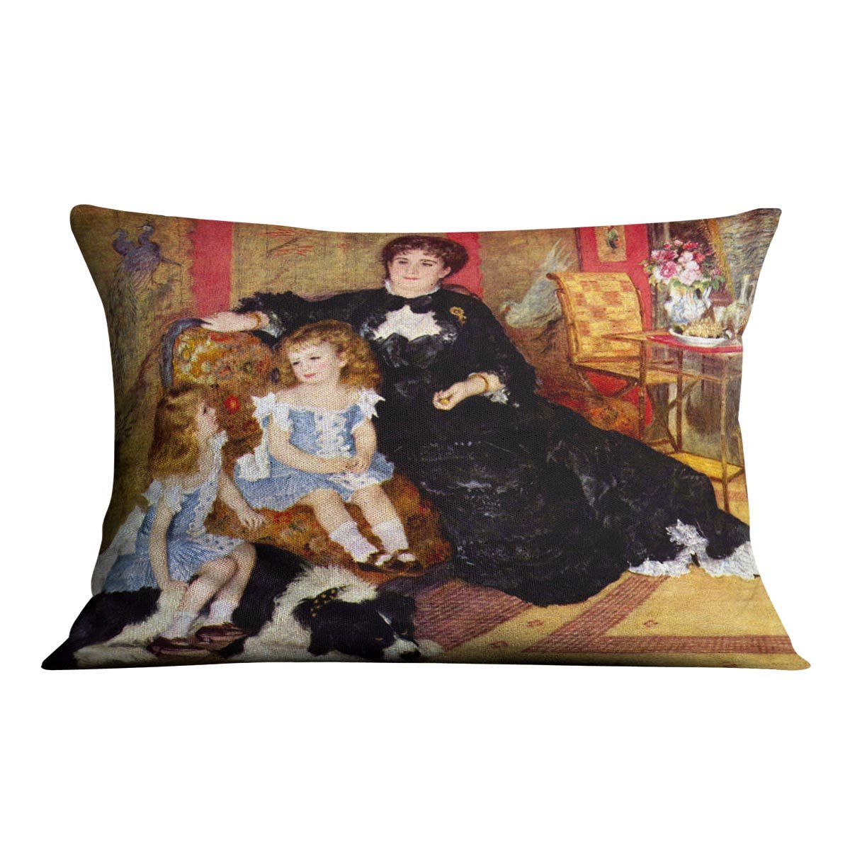 Portrait of the Mrs Charpentier and her children by Renoir Throw Pillow