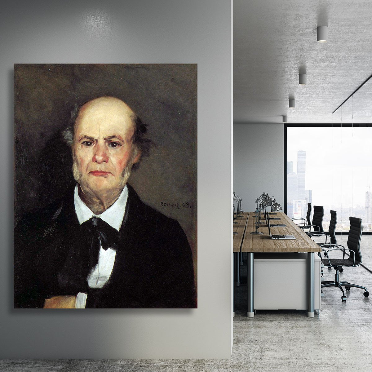 Portrait of the artists father Leonard Renoir by Renoir Canvas Print or Poster