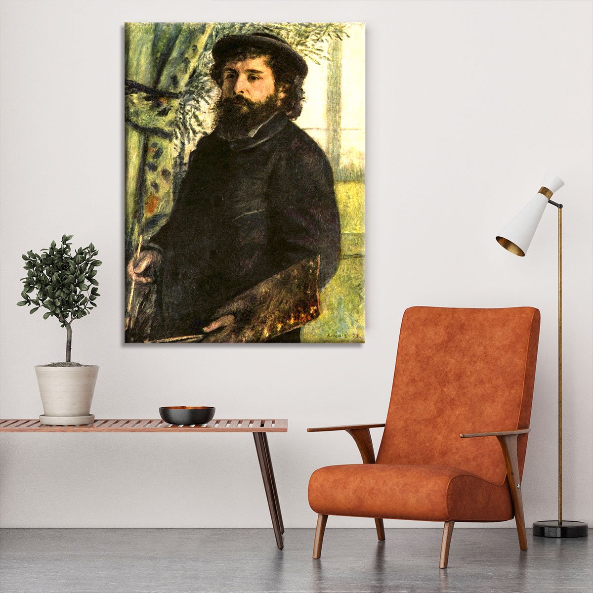 Portrait of the painter Claude Monet by Renoir Canvas Print or Poster