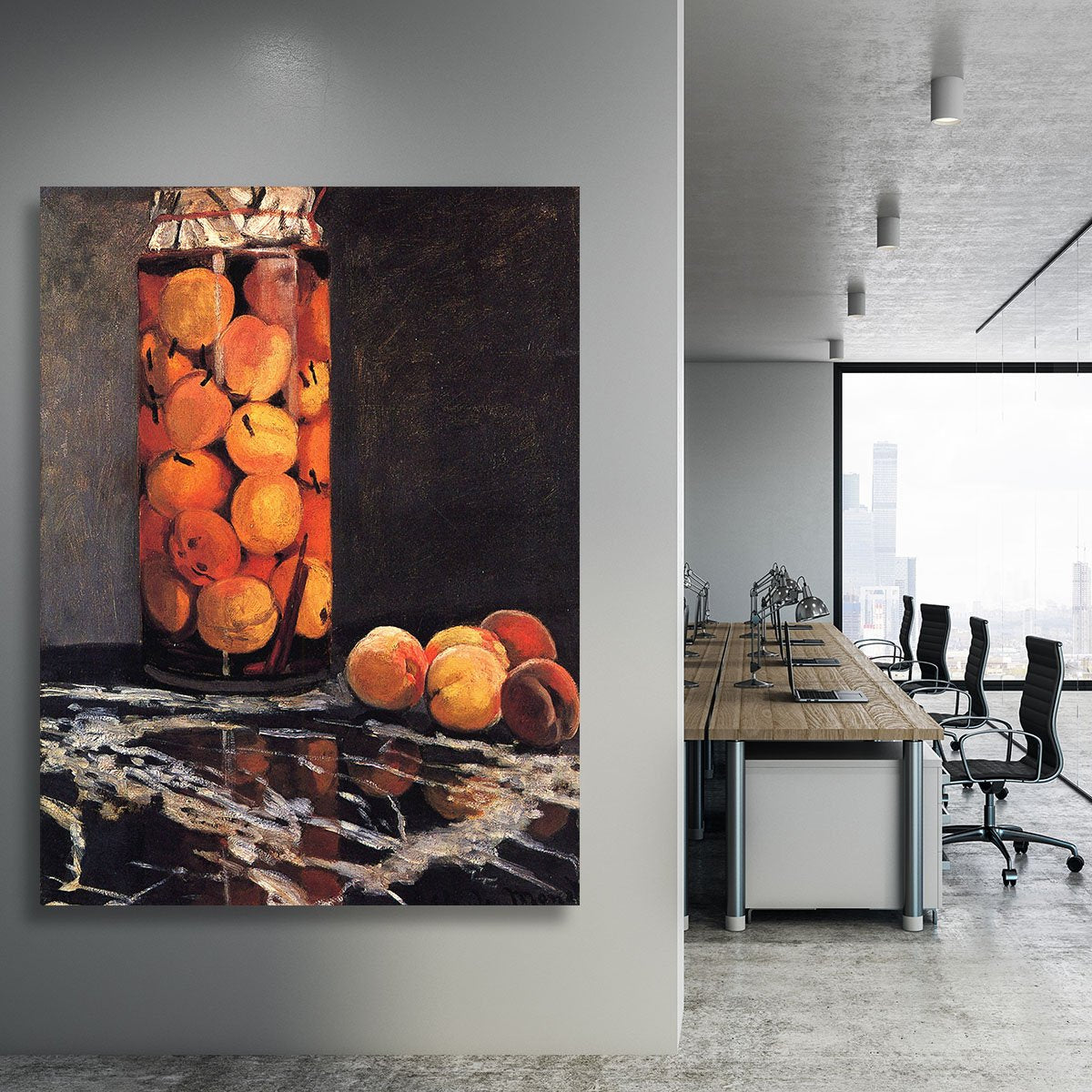 Pot of Peaches by Monet Canvas Print or Poster
