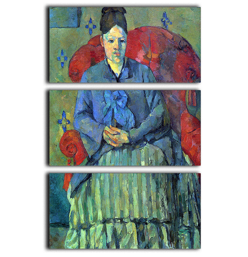 Potrait of Mme Cezanne in Red Armchair by Cezanne 3 Split Panel Canvas Print - Canvas Art Rocks - 1