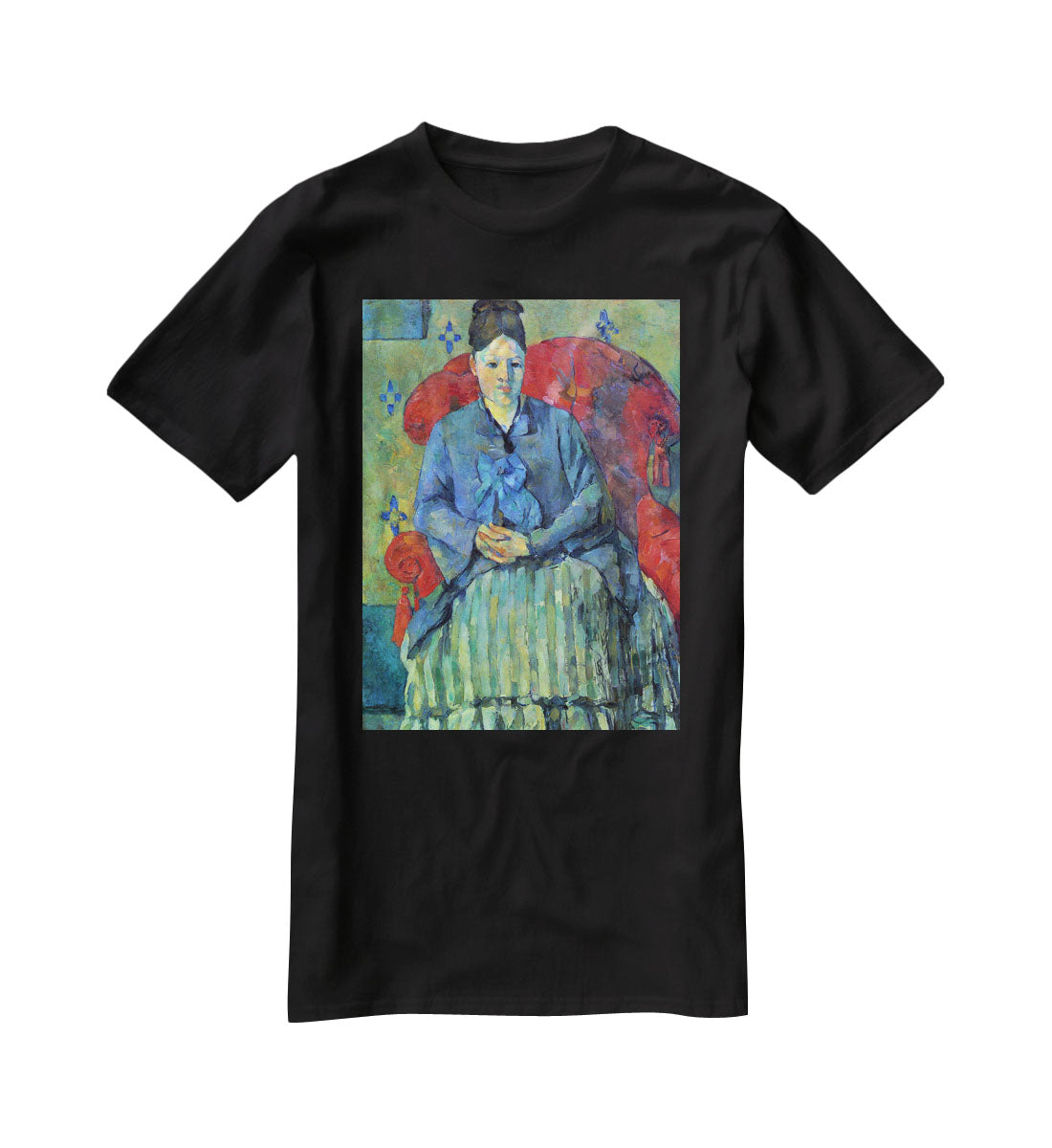 Potrait of Mme Cezanne in Red Armchair by Cezanne T-Shirt - Canvas Art Rocks - 1