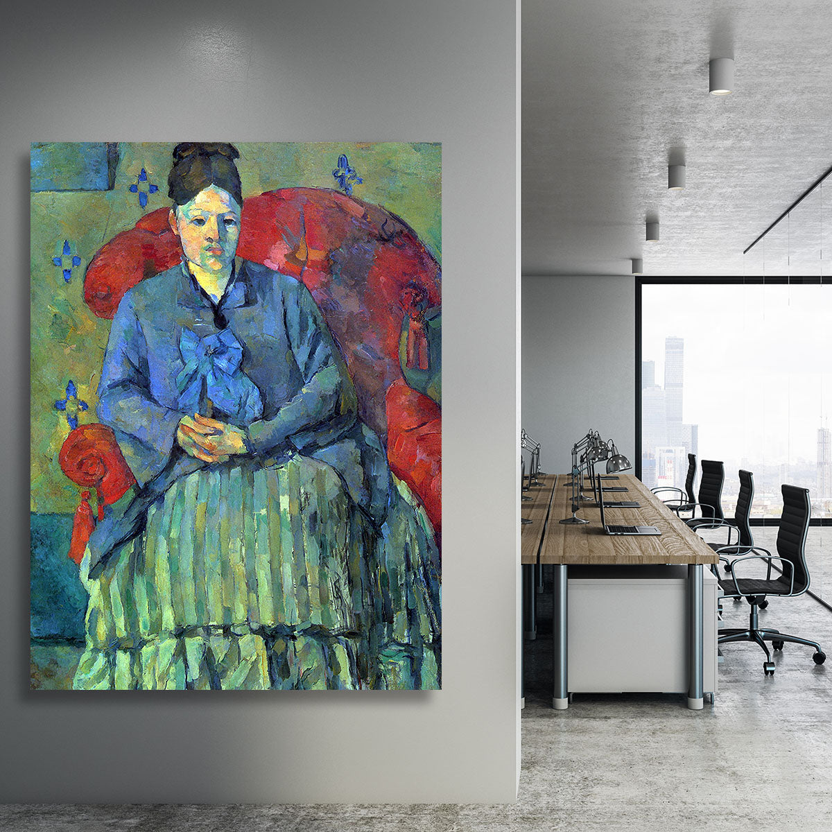 Potrait of Mme Cezanne in Red Armchair by Cezanne Canvas Print or Poster - Canvas Art Rocks - 3