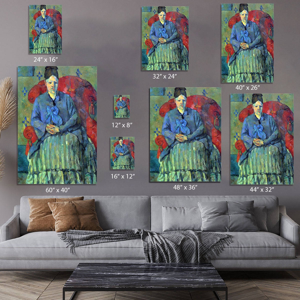 Potrait of Mme Cezanne in Red Armchair by Cezanne Canvas Print or Poster - Canvas Art Rocks - 7