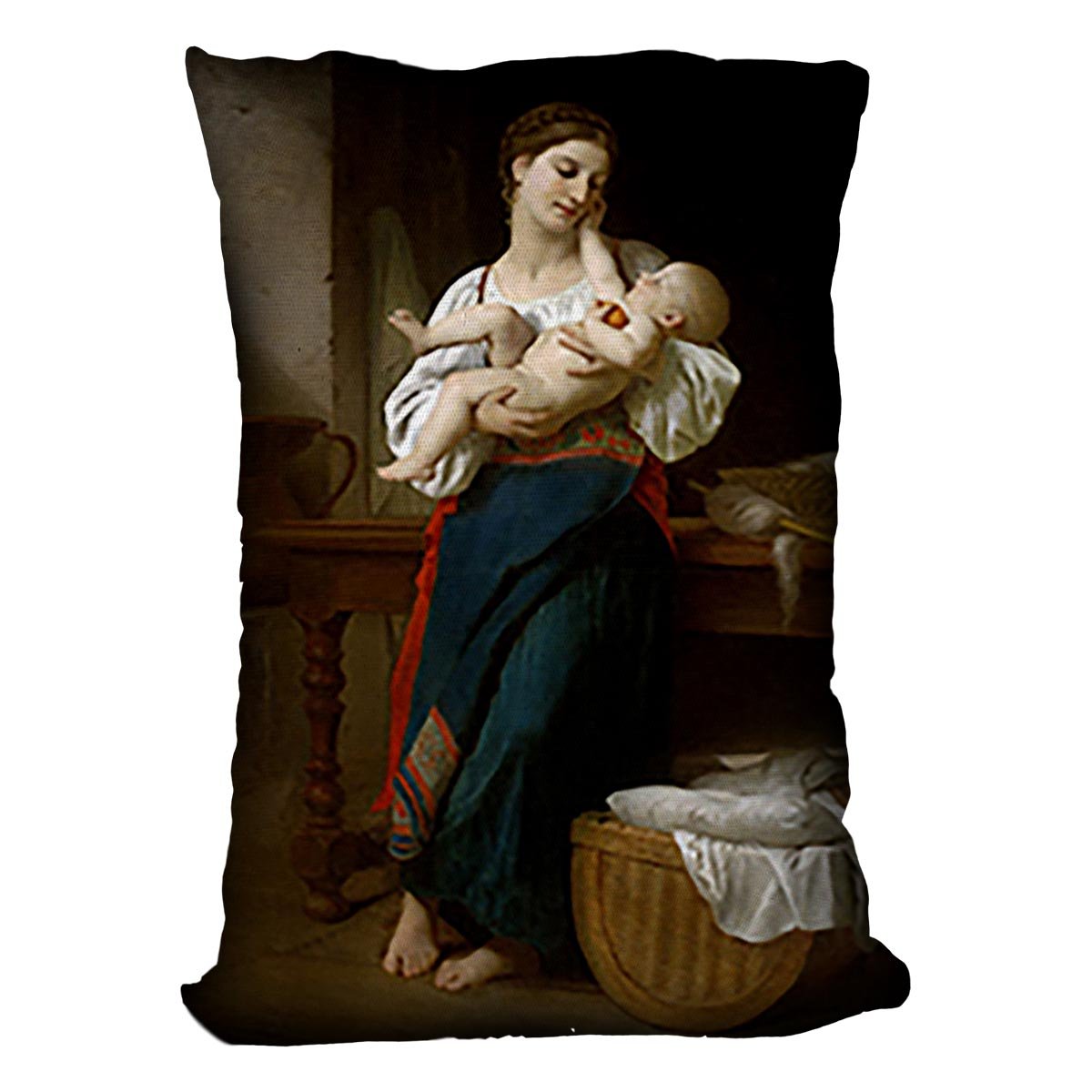 Premires Caresses By Bouguereau Throw Pillow