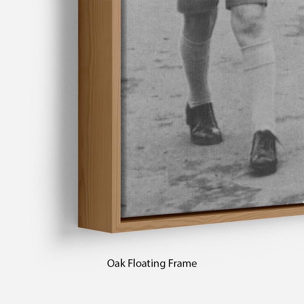 Prince Charles and Princess Anne as children Floating Frame Canvas