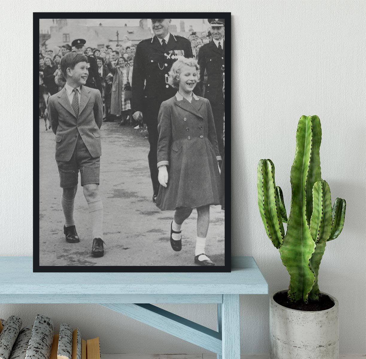 Prince Charles and Princess Anne as children Framed Print - Canvas Art Rocks - 2