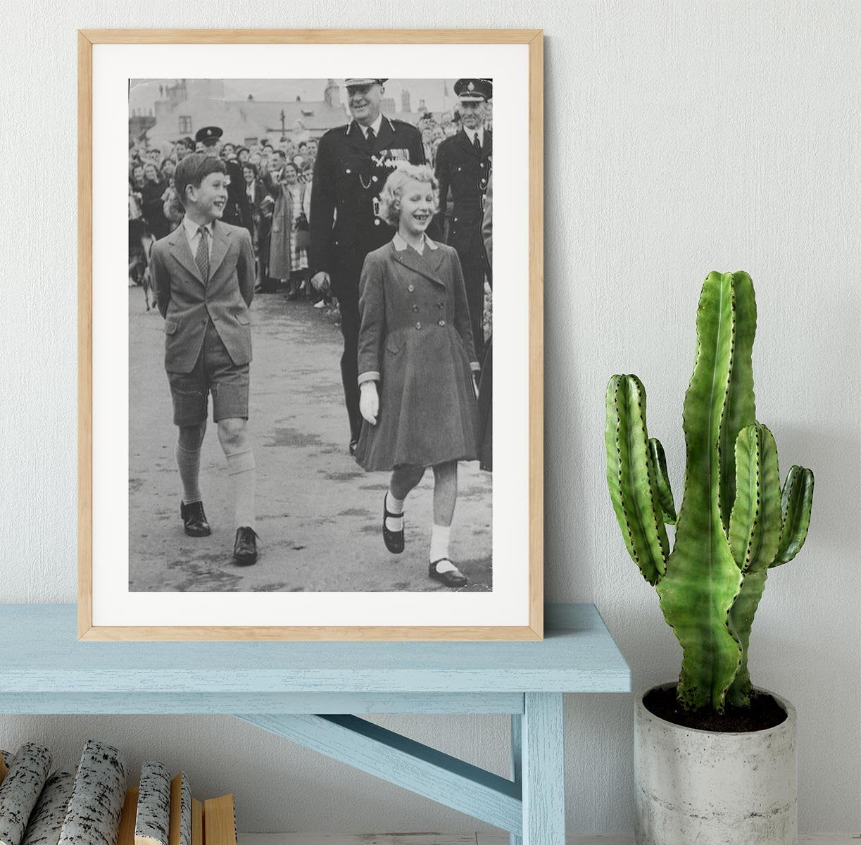 Prince Charles and Princess Anne as children Framed Print - Canvas Art Rocks - 3