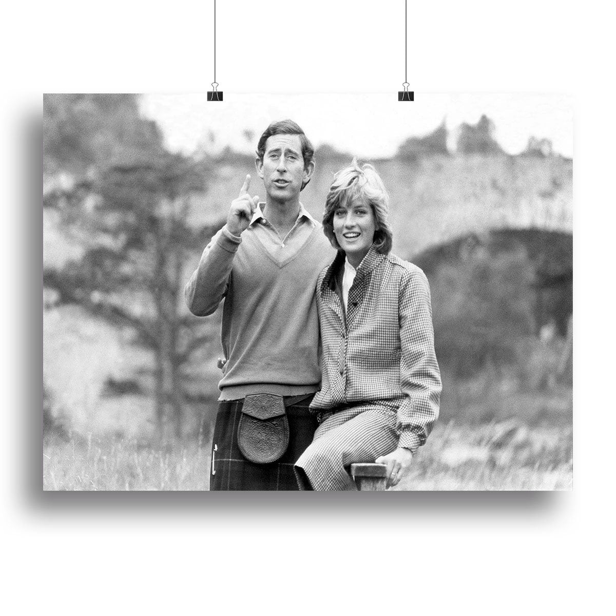 Prince Charles and Princess Diana at Balmoral Canvas Print or Poster